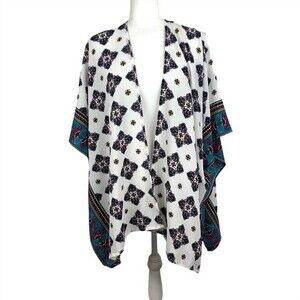 David and Young Floral Boho Paisley Kimono Beach Coverup One Size